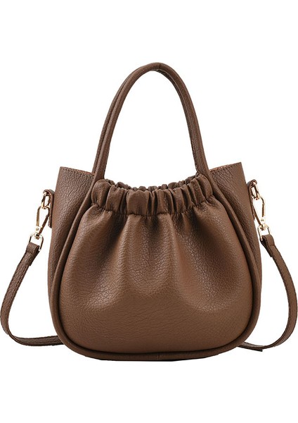 Yeni Retro Pileli Çanta, Kadınlar Için Modaya Uygun ve Çok Yönlü Düz Renkli Tek Omuzlu Çapraz Askılı Çanta (Yurt Dışından)