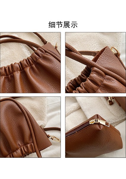 Yeni Retro Pileli Çanta, Kadınlar Için Modaya Uygun ve Çok Yönlü Düz Renkli Tek Omuzlu Çapraz Askılı Çanta (Yurt Dışından) modelleri