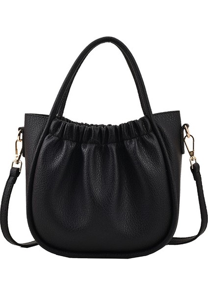 Yeni Retro Pileli Çanta, Kadınlar Için Modaya Uygun ve Çok Yönlü Düz Renkli Tek Omuzlu Çapraz Askılı Çanta (Yurt Dışından)