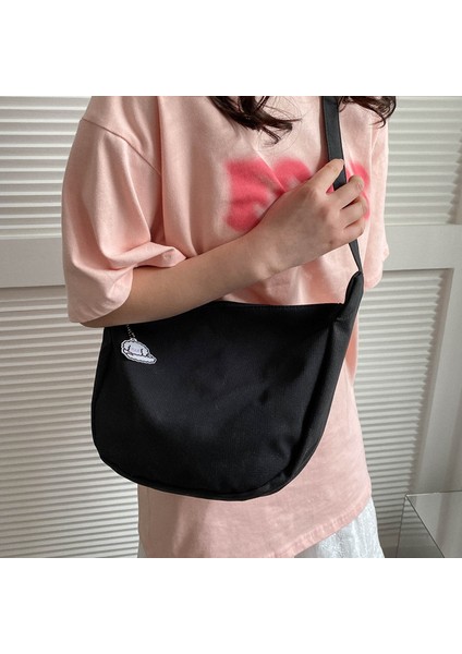 Basit Yeni Stil Edebi Tek Omuzlu Düz Renk Crossbody Çanta Çanta (Yurt Dışından)