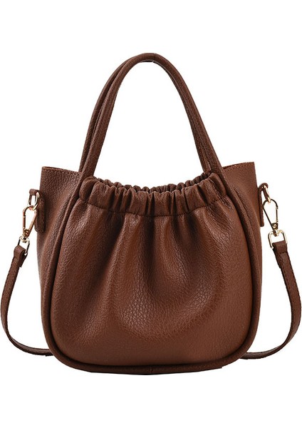 Yeni Retro Pileli Çanta, Kadınlar Için Modaya Uygun ve Çok Yönlü Düz Renkli Tek Omuzlu Çapraz Askılı Çanta (Yurt Dışından)