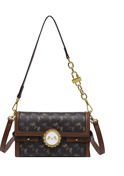 Yeni Dokulu Küçük Kare Çanta, Şık ve Modaya Uygun Baskılı Çapraz Askılı Omuz Çantası, Çok Yönlü Taşınabilir Askılı Çanta (Yurt Dışından)