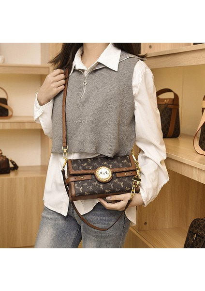 Yeni Dokulu Küçük Kare Çanta, Şık ve Modaya Uygun Baskılı Çapraz Askılı Omuz Çantası, Çok Yönlü Taşınabilir Askılı Çanta (Yurt Dışından) modelleri