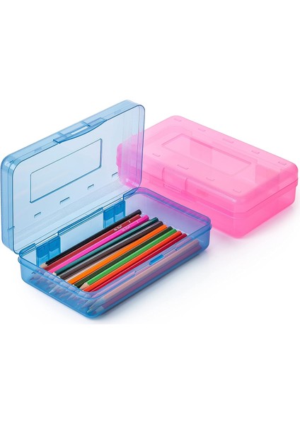 Kalem Kutusu, 2'li Paket, Karışık Renk, Çocuklar için Kalem Kutusu, Çocuklar için Kalem Kutusu, Plastik Kalem Kutusu, Sert Kalem Kutusu, Okul Malzemesi Kutusu, Mum Boya Kutusu (Yurt Dışından)