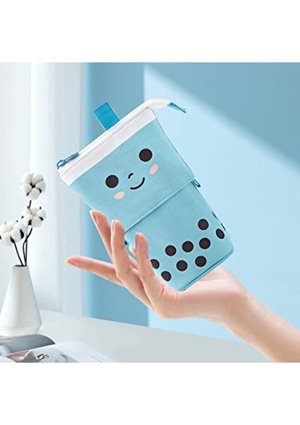 Standı Kalem Kutusu, Karikatür Sevimli Kalem Çantası Teleskopik Kalem Çantası Kanvas Kalem Tutucu Kız Erkek Okul Öğrencileri Için Kozmetik Makyaj Çantası Ofis Genç Yetişkin (Yurt Dışından) fiyatları