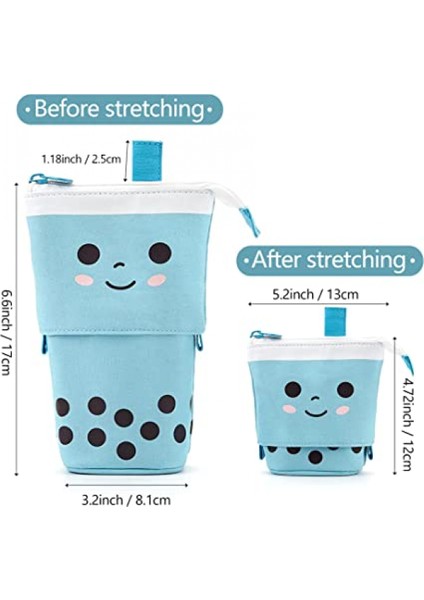 Standı Kalem Kutusu, Karikatür Sevimli Kalem Çantası Teleskopik Kalem Çantası Kanvas Kalem Tutucu Kız Erkek Okul Öğrencileri Için Kozmetik Makyaj Çantası Ofis Genç Yetişkin (Yurt Dışından) modelleri