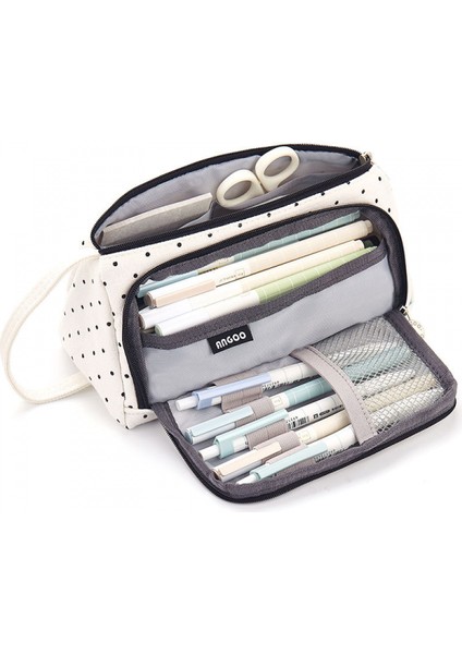 Çok Fonksiyonlu Kırtasiye Kutusu Kore Basit Yaratıcı Liseli Kız Tuval Büyük Kapasiteli Kalem Kutusu Kalem Kutusu (Yurt Dışından)