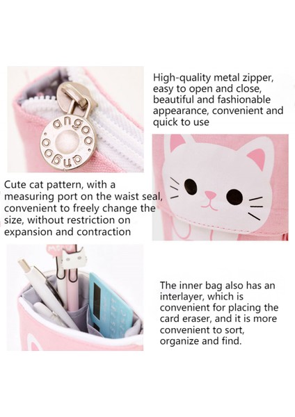 Teleskopik Kalem Kutusu Trafo Ayakta Kırtasiye Kalem Tutucu Tuval Çift Kullanımlı Pop-Up Okul Ofis Kolej Için Fermuarlı Standı Kalem Çantaları (Yurt Dışından) fırsatları