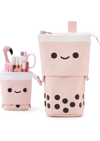 Ayakta Kalem Kutusu Sevimli Teleskopik Kalem Tutucu Kawaii Kırtasiye Kese Makyaj Kozmetik Çantası Okul Öğrencileri Için Ofis Kadın Gençler Kız Erkek (Pembe) (Yurt Dışından) fiyatları