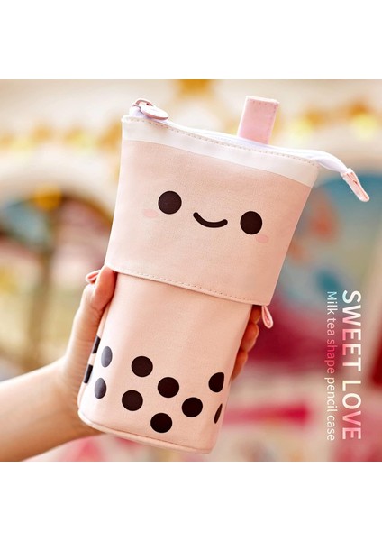 Ayakta Kalem Kutusu Sevimli Teleskopik Kalem Tutucu Kawaii Kırtasiye Kese Makyaj Kozmetik Çantası Okul Öğrencileri Için Ofis Kadın Gençler Kız Erkek (Pembe) (Yurt Dışından) indirimleri