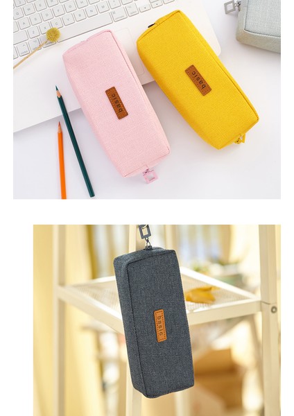 Pamuk Keten Kalem Kutusu Öğrenci Kırtasiye Kese Çanta Ofis Depolama Organizatör Para Kese Kozmetik Çantası (Siyah) (Yurt Dışından) fiyatları