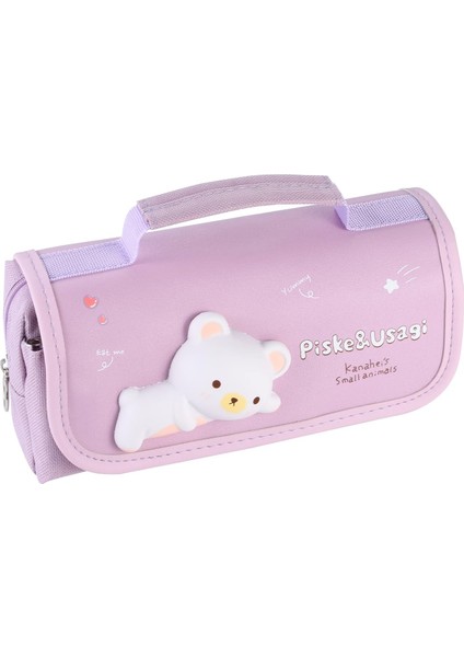 Sevimli Kalem Kutusu Büyük Kalem Kılıfı Saplı ve Stres Giderici Bebek Kız Çocuklar Için Taşınabilir Büyük Kawaii Kalem Kutusu Organizatör Okul Için Mor (Yurt Dışından)