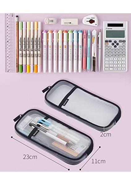 Izgara Örgü Kalem Çantası Temizle Basit Kırtasiye Organizatör Yetişkinler Için Çok Renkli Kalem Işaretleyici Kese Ofis Iş Noel Tatili Yeni Yıl Hediye Kozmetik Kese Makyaj Çantası (Mor) (Yurt Dışından) fiyatları