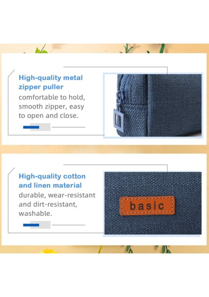 Pamuk Keten Kalem Kutusu Öğrenci Kırtasiye Kese Çanta Ofis Depolama Organizatör Para Kese Kozmetik Çantası (Kot Mavisi) (Yurt Dışından) modelleri