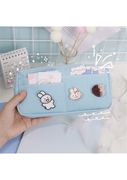 Adet Pimli Kawaii Kalem Kutusu Estetik Kalem Kutusu Kawaii Kırtasiye Kawaii Okul Malzemeleri (Mavi) (Yurt Dışından) modelleri