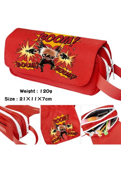 My Hero Academia Tuval Büyük Kapasiteli Çift Katmanlı Kalem Çantası Anime Kırtasiye Kutusu Öğrenci Kırtasiye Kalem Çantası (Yurt Dışından)