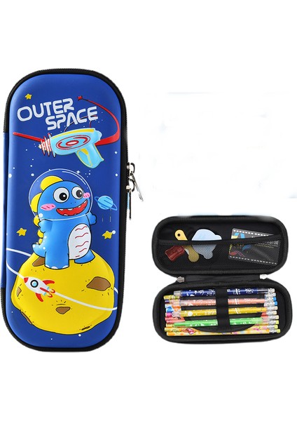 Çocuklar Için Kalem Kutusu Organizatörü Büyük Kapasiteli 3D Üç Boyutlu Çok Bölmeli Öğrenci Kalem Kutusu Çocuk Okul Malzemesi (Happy Planet Dragon) (Yurt Dışından)