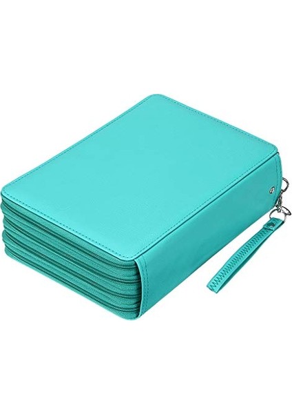 200 Yuvalı Renkli Kalem Düzenleyici - Çıkarma Saplı Deluxe Pu Deri Kalem Kutusu Tutucu Askı Renkli Kalemler Için Büyük Kalem Kutusu Suluboya Kalemleri (Yeşil) (Yurt Dışından)