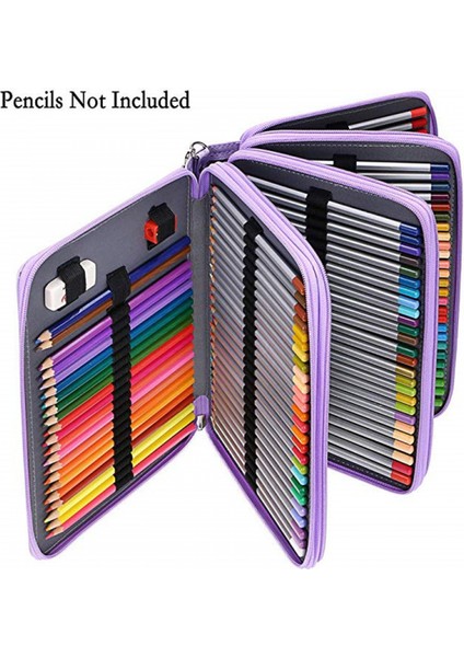 Yeni Büyük Kapasiteli Pu Kalem Çantası Öğrenci Kırtasiye Çantası 200 Delikli Sanat Resim Saklama Çantası Kalem Perde (Yurt Dışından) indirimleri