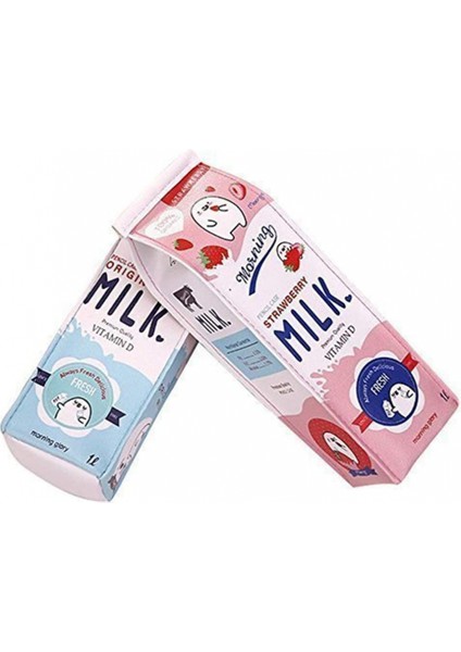 Komik Canlı Sevimli Süt Şekli Kalem Kutusu, Büyük Kapasiteli Süt Karton Kalem Kutuları Kozmetik Çantası Su Geçirmez Pu Kalem Tutucu Kalem Kılıfı Kırtasiye Organizatör (Pembe) (Yurt Dışından) fırsatları