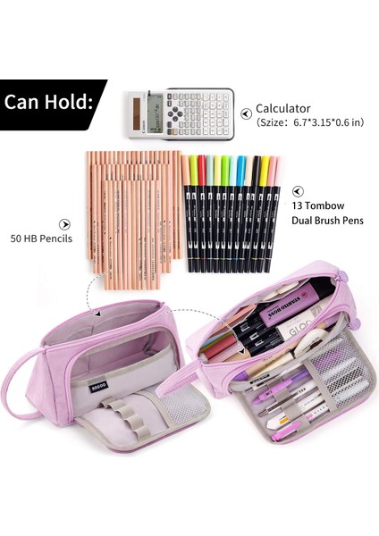 Büyük Kapasiteli Kalem Kutusu Tuval Yüksek Büyük Depolama Kılıfı Işaretleyici Kalem Kutusu Basit Kırtasiye Çantası Okul Koleji Organizatör Öğrenci Için-Açık Mor (Yurt Dışından) fırsatları