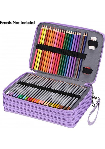 Yeni Büyük Kapasiteli Pu Kalem Çantası Öğrenci Kırtasiye Çantası 200 Delikli Sanat Resim Saklama Çantası Kalem Perde (Yurt Dışından) fiyatları