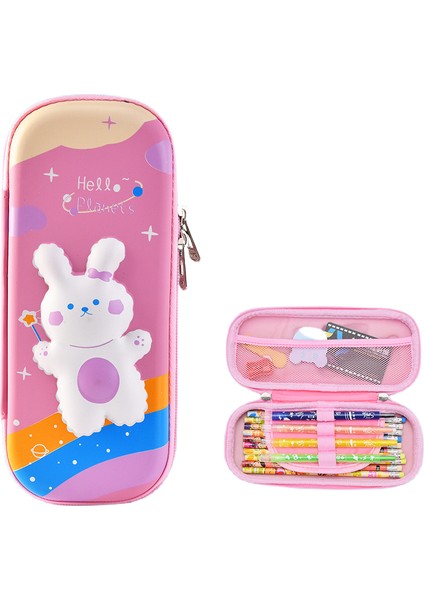 Çocuklar Için Kalem Kutusu Organizatörü Büyük Kapasiteli 3D Üç Boyutlu Çok Bölmeli Öğrenci Kalem Kutusu Çocuk Okul Malzemeleri (Mini Tavşan) (Yurt Dışından)