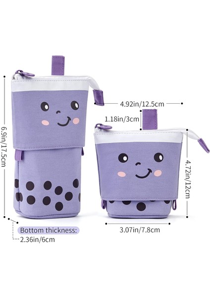 Ayakta Kalem Kutusu Sevimli Teleskopik Kalem Tutucu Kawaii Kırtasiye Kese Makyaj Kozmetik Çantası Okul Öğrencileri Için Ofis Kadın Gençler Kız Erkek (Mor (Yurt Dışından) fiyatları