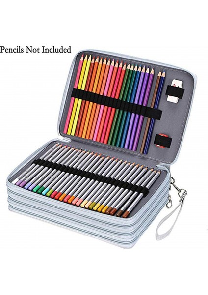 Yeni Büyük Kapasiteli Pu Kalem Çantası Öğrenci Kırtasiye Çantası 200 Delikli Sanat Resim Saklama Çantası Kalem Perde (Yurt Dışından) modelleri