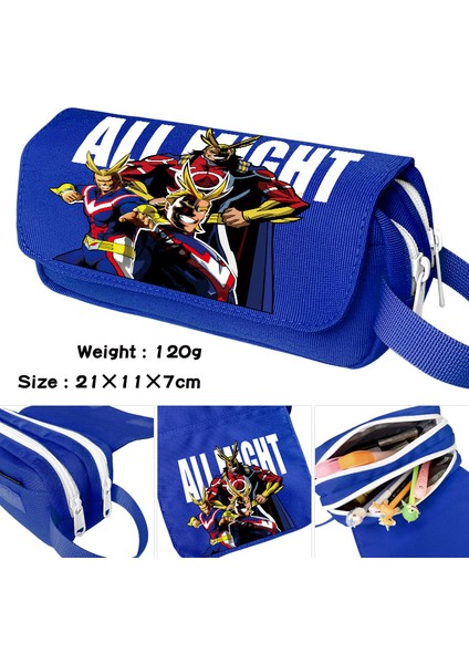 My Hero Academia Tuval Büyük Kapasiteli Çift Katmanlı Kalem Çantası Anime Kırtasiye Kutusu Öğrenci Kırtasiye Kalem Çantası (Yurt Dışından)