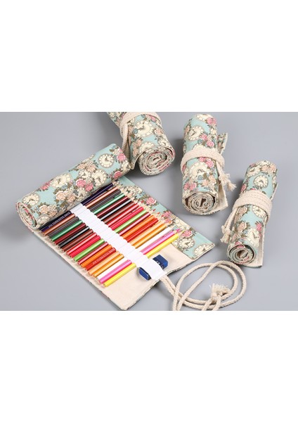 El Yapımı Tuval Kalem Perdesi 72 Delikli Büyük Kapasiteli Kalem Kutusu Erkek ve Kız Için Renkli Kurşun Kroki Kırtasiye Kutusu (Yurt Dışından) fiyatları