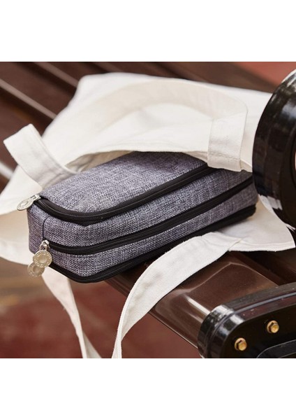 Büyük Kalem Kutusu Büyük Kapasiteli 3 Bölmeli Genç Erkek Kız Okul Öğrencileri Için Tuval Kalem Çantası (Siyah) (Yurt Dışından) fırsatları