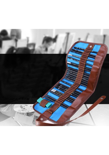 36 Delikli Rulo Perde Tuval Kalem Çantası Kroki Renkli Kalem Çantası (Yurt Dışından) fiyatları