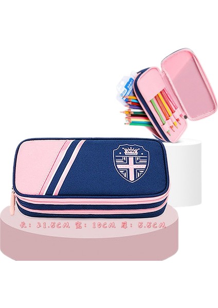 Kalem Kutusu, Büyük Kapasiteli, Tuval, Kırtasiye Malzemesi, Süper Büyük Kapasiteli, Basit, Çift Katlı, Ortaokul Erkek ve Kadın Korece (Ingiliz Stili) (Yurt Dışından)