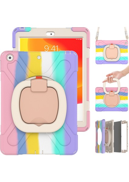 Wekity iPad 9/8/7 Gen Kılıfı (Ipad 10,2 Inç Sağlam Kılıf 2021/2020/2019) Ekran Koruyucu, Döner Stand/kalem Tutucu/omuz Askısıyla (Yurt Dışından)