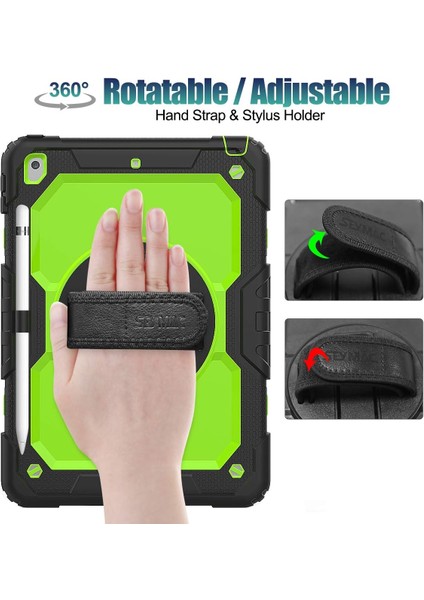 Wekity iPad 9/8/7 Gen Cover 10,2 Inç, 360 Derece Dönebilen Standlı Tam Gövde Alt Kapak, Kalem Tutucu, Ekran Koruyucu (Yurt Dışından) fiyatları