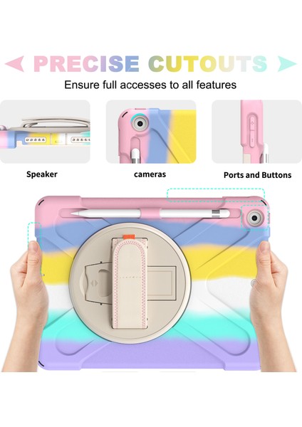 Wekity iPad 10.2 Kılıf iPad 9/8/7 Nesil Kılıf, Kalem Tutucu El Askılı Omuz Askılı Ağır Hizmet Çocuk Koruma Kılıfı (Yurt Dışından)