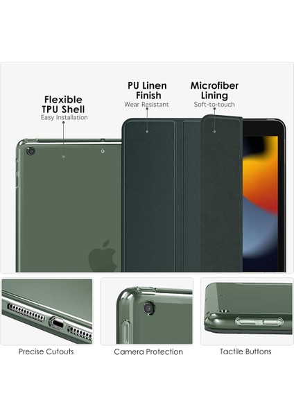Wekity iPad 10.2 iPad 8. Nesil 2020 Kılıfı Yumuşak Mat Arka Ince Kılıf, Standlı, Otomatik Uyandırma/uyku (Yurt Dışından)