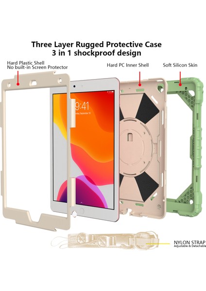 Apple Tablet Ipad9 Kılıfı 2020 8th Için 10,2 Inç Silikon Pc Her Şey Dahil (Yurt Dışından) indirimleri