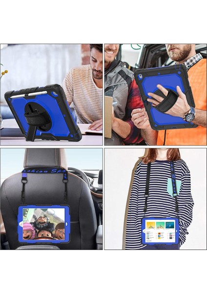 Wekity iPad 9/8/7 Gen Cover 10,2 Inç, 360 Derece Dönebilen Standlı Tam Gövde Alt Kapak, Kalem Tutucu, Ekran Koruyucu (Yurt Dışından)