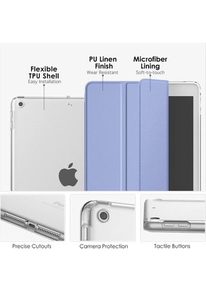 Wekity iPad 10.2 iPad 7. Nesil 2019 Kılıfı Yumuşak Mat Arka Ince Kılıf, Standlı, Otomatik Uyandırma/uyku (Yurt Dışından) fırsatları