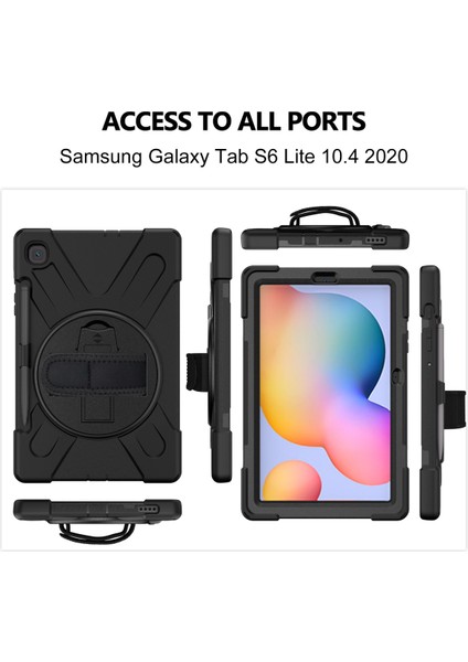 Samsung Galaxy Tab S6 Lite 10.4 Için Kalem Tutuculu Kılıf, Yumuşak ve Hafif Silikon Kılıf Galaxy Tab S6 Lite 10.4 2020 SM-P610/P615 Döner Standlı Kılıf Turuncu (Yurt Dışından)