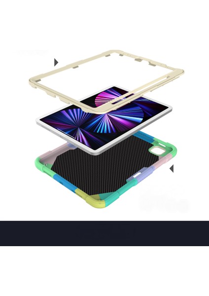 iPad Air4(10.9ınch) Için Kılıf, Çocuk Darbeye Dayanıklı Çocuk Kelebek Kılıfı, Eva Koruyucu Kılıf-Renkli Yeşil (Yurt Dışından)