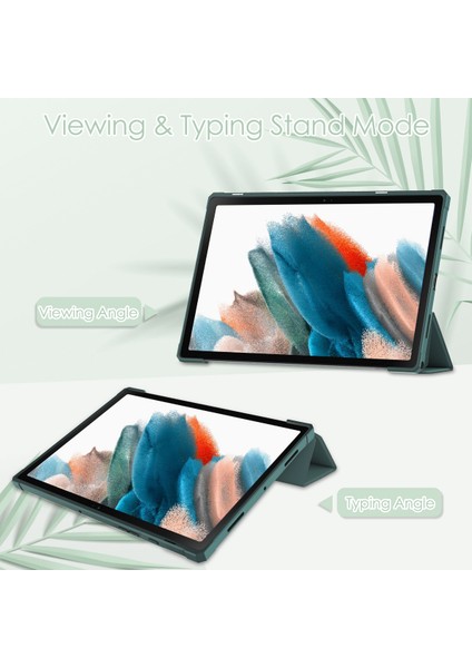 Samsung Galaxy Tab A8 10,5" 2021 Modelleri Için (SM-X200/X205), Şeffaf Şeffaf Arkalı Darbeye Dayanıklı Kapak, Otomatik Uyandırma/uyku, Yeşil (Yurt Dışından) fırsatları