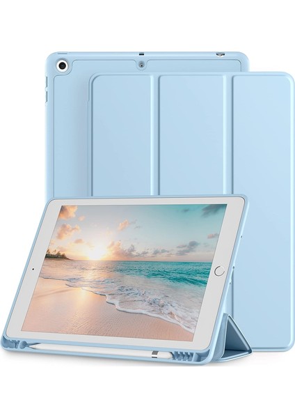 iPad 9./8./7. Nesil Kılıf ile Uyumlu Kılıf, Kalem Tutuculu iPad 10.2 Inç Kılıf, iPad Kılıfı 2021/2020/2019 Için Tpu Akıllı Stand Arka Kılıf Kapağı, Otomatik Uyandırma/uyku, Lila (Yurt Dışından)