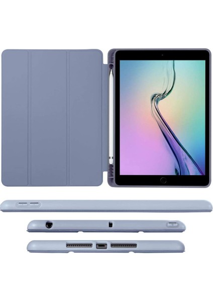 Wekity For ipad Pro 12,9 Inç Silikon Kılıf, Kalem Tutuculu ve Yumuşak Tpu Arka Kapaklı (Yurt Dışından)