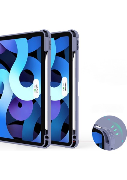 IPAD2019/20/21 (10,2 Inç) ile Uyumlu Kılıf, Kalem Tutuculu Yumuşak Tpu Kapaklı Üç Katlı Stand, Otomatik Uyandırma/uyku, Yeşil (Yurt Dışından)