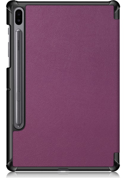 Samsung Galaxy Tab S6 10.5 Kılıf, Şok Standı, S Kalemlik, Sert Tpu Sırt, Tablet Kılıfı [SM-T860, SM-T865] Akıllı Kapak, Otomatik Uyku Uyandırma, Folyo, Mor (Yurt Dışından)