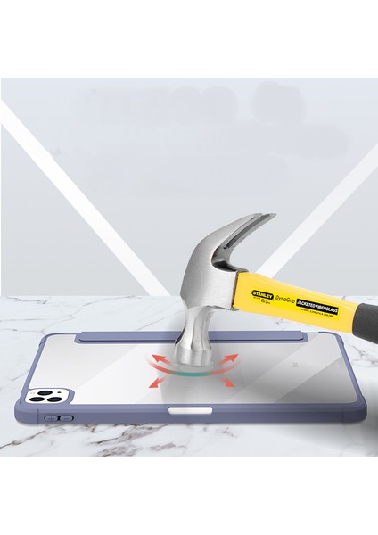 IPad Pro(11 Inç)/ıpad Air4(10.9 Inç) ile Uyumlu Kılıf, Yumuşak Tpu Kapaklı Üç Katlı Stand ve Kalem Tutucu, Otomatik Uyandırma/uyku, Açık Mavi (Yurt Dışından)