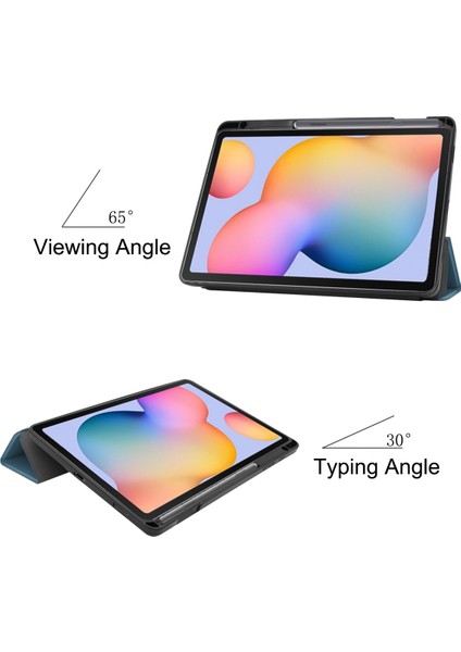 Samsung Galaxy Tab S6/tab S6 Tablet Kılıfı Için 10,4", Premium Deri Ince ve Hafif, Otomatik Uyku/uyandırma Sert Üç Katlı Stand Kılıfı (P610/P615) Koyu Yeşil (Yurt Dışından)